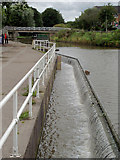 SJ6475 : Overflow weir on the Trent and Mersey Canal at Anderton, Cheshire by Roger  D Kidd