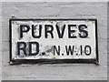 Sign for Purves Road, NW10