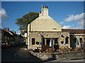 The beer garden at The Falcon Inn