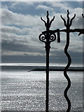 SY3492 : Lyme Regis: the end of ornate railings by Chris Downer