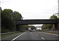 Bridge carrying railway line over the M74