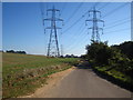 Pylons above Thurleston Lane