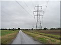 SK7895 : Power lines crossing Owston Road by Christine Johnstone