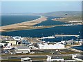 SY6676 : Portland Harbour and Chesil Beach by Tom Jolliffe