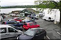 NY3703 : Pier building and car park, Waterhead by Rose and Trev Clough