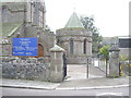 Notice board for the church of St James the Great, Stonehaven