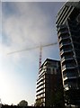 Crane and flats, Battersea Reach