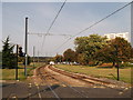 Croydon Tramlink through New Addington roundabout