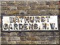 Sign for Bathurst Gardens, NW10