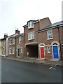 Red and blue doors in New Road