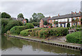 Canalside gardens at Preston Brook, Cheshire