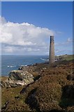 SW3634 : Calciner chimney at Levant Mine by Ian Capper
