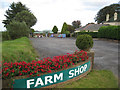 Empty car park, farm shop 