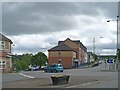 Road junction and small roundabout, Pontllanfraith