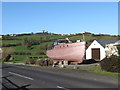 A boat alongside the Castlewellan Road