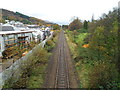 Rhondda Line heads away from Ton Pentre station