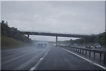 SP3060 : A very wet day on the M40 near Hareway Lane Bridge by N Chadwick