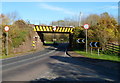 Railway bridge over a tight bend in the A48, Broadoak