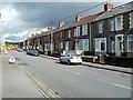 Row of houses at the northern end of St Cenydd Road, Trecenydd, Caerphilly