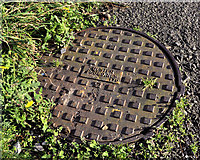 J3979 : Ulster Foundries manhole cover, Holywood by Albert Bridge