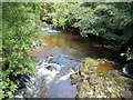 River Tawe flows towards Pont yr Offeiriad road bridge