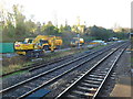 Three lineside vehicles near Cheltenham Spa railway station