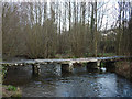 SD4391 : Clapper bridge over the River Gilpin at Crosthwaite by Karl and Ali