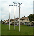 Fish on sticks sculpture, Windwhistle Lane, Weston-super-Mare