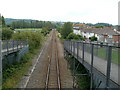 Railway line viewed from Windwhistle Lane footbridge, Weston-super-Mare