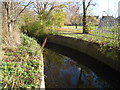 View of the Ravensbourne from the footbridge over the railway