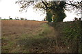 SJ8332 : Looking along the field edge towards Ankerton Cottage by Mick Malpass
