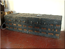 TM1861 : St Andrew's church in Winston - iron-bound chest by Evelyn Simak