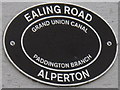 Canal bridge sign, Ealing Road Alperton over Grand Union Canal Paddington Branch