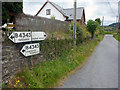 Pre-Worboys road signs at Ysbyty Ystwyth