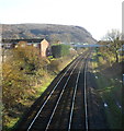 Sycamore Street footbridge viewed from Cardiff Road, Glan-y-llyn