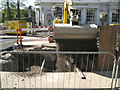 SP3165 : Backfilling a sewer trench in the Parade by Robin Stott