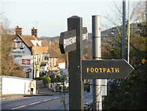 SP8607 : Footpath signs for the Ridgeway at Wendover by Peter S