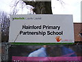 Hainford Primary Partnership School sign