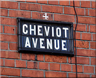 J3674 : Cheviot Avenue sign, Belfast by Albert Bridge