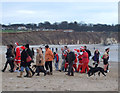 TA1967 : Santas and friends, Bridlington North Sands, Xmas Day 2011 by JThomas
