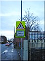 Humped zebra crossing sign , Coltham Road, Shortheath, Willenhall