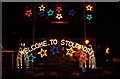 Christmas lights 2011 - Welcome to Stourport, corner of Lion Hill, Stourport-on-Severn