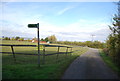 Footpath signpost near Coombe House