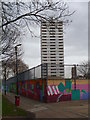Tower and graffiti, Elaine Grove NW5