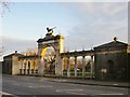 Entrance arch & screen, Syon Park - with the Northumberland Lion