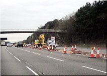SO9778 : M5 Motorway 40mph Speed Limit in Roadworks by Roy Hughes