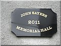 Plaque, John Sayers Memorial Hall, Strabane