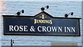 NY9757 : Sign on the Rose and Crown Inn, Slaley by Mike Quinn