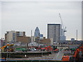 View of the Gherkin from Westfield Way