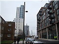 View along Warton Road to Stratford High Street